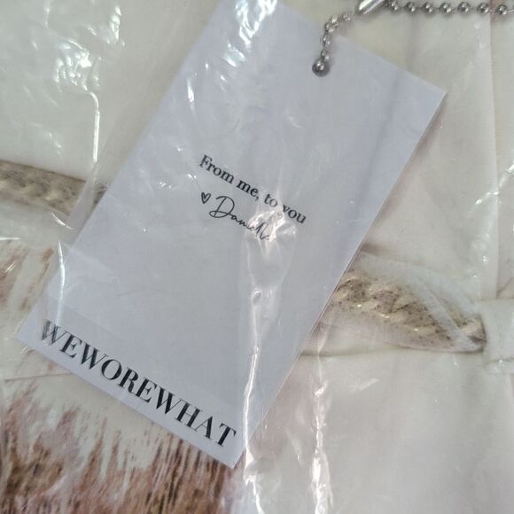 Cowhide Scoop Bodysuit | Detachable Chain Belt Beige Multi Cow Hide Print L NWT - Picture 10 of 11